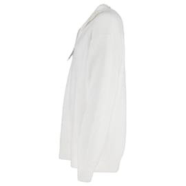 Balenciaga-Balenciaga Top Zip Sweater in White Wool-White