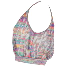 Missoni-Top sem mangas com botões metálicos Missoni em algodão multicolorido-Multicor