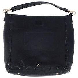 Bolsa Hobo com tachas Anya Hindmarch em couro azul marinho Azul Azul marinho