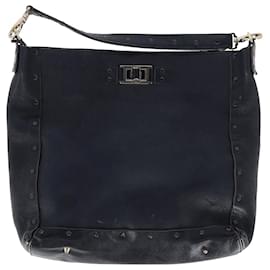 Anya Hindmarch-Anya Hindmarch Studded Hobo Bag in Navy Blue Leather-Blue,Navy blue