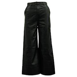 Autre Marque-Pantalon Large Taille Haute Dodo Bar Or en Cuir Noir-Noir