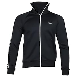 Kenzo-Kenzo Black Logo Track Jacket in Black Polyamide-Black