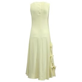 Proenza Schouler-Vestido sin mangas con detalle de cinta de Proenza Schouler en lana color crema-Blanco,Crudo
