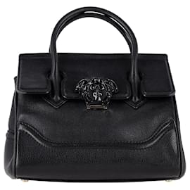 Versace-Versace – Kleine Palazzo Empire-Tasche aus schwarzem Vitello-Leder-Schwarz