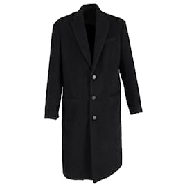 Balenciaga-Abrigo largo Balenciaga de lana negra-Negro