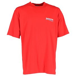 Camiseta con logo político de Balenciaga en algodón rojo Roja