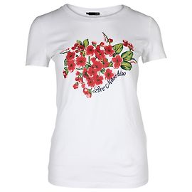 T-shirt avec logo fleur Love Moschino en coton blanc Blanc