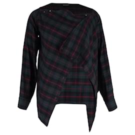 Balenciaga-Jaqueta frontal assimétrica xadrez Balenciaga em poliéster verde-Outro,Impressão em python