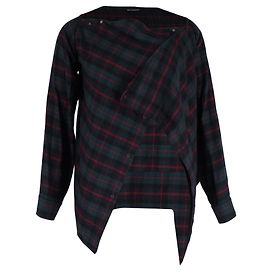 Karierte asymmetrische Balenciaga-Jacke aus grünem Polyester Andere Python drucken