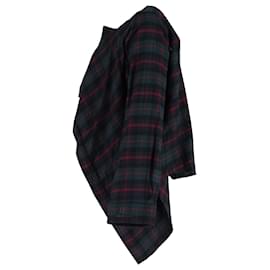 Balenciaga-Jaqueta frontal assimétrica xadrez Balenciaga em poliéster verde-Outro,Impressão em python