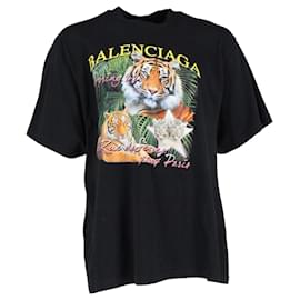 Balenciaga-Balenciaga Camiseta Ano da parte superior em algodão preto-Preto