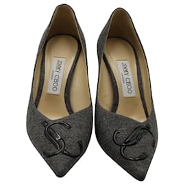 Jimmy Choo-Zapatos de salón Jimmy Choo Love Decollete en lana gris-Gris