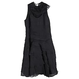 Hugo Boss-Boss by Hugo Boss Layered Sleeveless Dress in Black Polyamide-Black