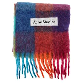 Acne-Acne Studios Écharpe à Franges en Laine Multicolore-Multicolore
