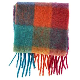 Acne-Acne Studios Fringed Scarf in Multicolor Wool-Other,Python print
