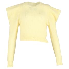 Isabel Marant-Isabel Marant Ivelyne Puff Sleeve Sweater in Yellow Mohair-Yellow