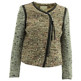 Veste Sandro Paris Tweed en Polyester Multicolore Autre Imprimé python