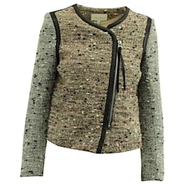 Sandro-Sandro Paris Tweed Jacket in Multicolor Polyester-Other,Python print
