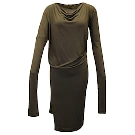 Vivienne Westwood-Vivienne Westwood Anglomania Stretch Jersey Drape Dress in Khaki Viscose-Green,Khaki
