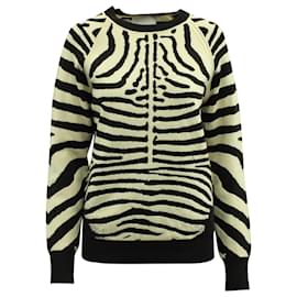 A.L.C-A.L.C. Rizzou Zebra Print Knit Sweater in Multicolor Rayon -Multiple colors