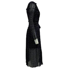 Diane Von Furstenberg-Diane von Furstenberg Ani Floral-Print Smocked Wrap Dress in Black Silk-Other