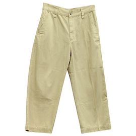 Marc Jacobs Stripe Pants in Beige Cotton Brown Beige