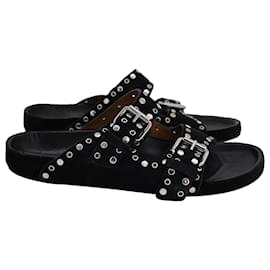 Isabel Marant-Isabel Marant Lennyo Stud-Embellished Sandals In Black Suede-Black