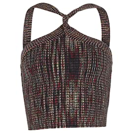 Alexander Wang-T by Alexander Wang Halter Crop Top in Multicolor Rayon-Other,Python print