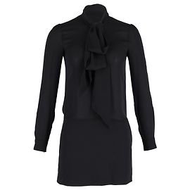 Theory – Minikleid „Pussy Bow“ aus schwarzer Viskose Schwarz