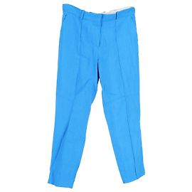 Pantalón recto Loro Piana de lino azul Azul