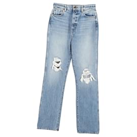 Khaite-Khaite Ripped Denim Jeans aus blauer Baumwolle-Blau