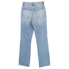 Khaite-Khaite Ripped Denim Jeans in Blue Cotton-Blue