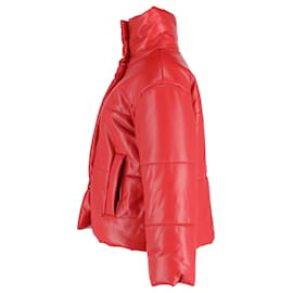 Nanushka-Nanushka Hide Puffer Jacket in Red Okobor Synthetic Leather-Red