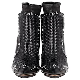 Givenchy-Givenchy Iron Studded Ankle Boots in Black Leather-Black