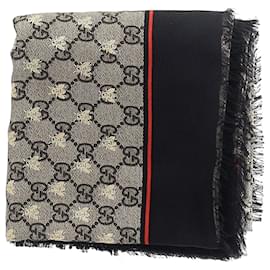 Gucci-Gucci GG & Bee Scarf in Multicolor Silk-Other