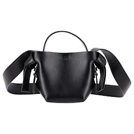 Acne-Acne Studios Micro musubi Tote Bag in Black Leather-Black
