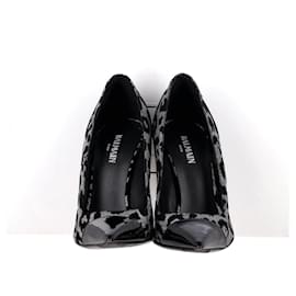 Balmain-Zapatos de salón Balmain Daphne Duo de leopardo en charol negro-Negro