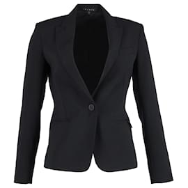 Theory-Theory Single-Breasted Blazer in Black Cotton-Black