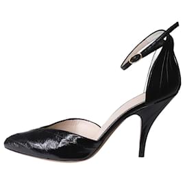 Céline-Black adjustable-strap leather heels - size EU 39-Black