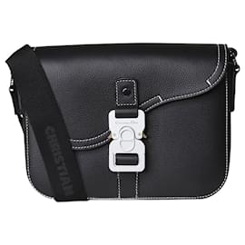 Christian Dior-Black 2023 Small Saddle Messenger Bag with Flap-Black