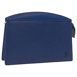 Louis Vuitton-LOUIS VUITTON Epi Trousse Crete Pouch Blue M48405 LV Auth 67381-Blue