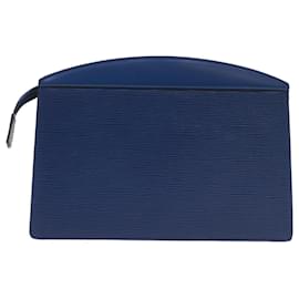 Louis Vuitton-LOUIS VUITTON Pochette Epi Trousse Crete Bleu M48405 Auth LV 67381-Bleu