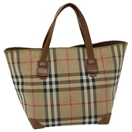 Autre Marque-Burberrys Nova Check Handtasche Canvas Beige Auth yk10806-Beige