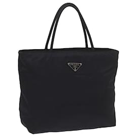Prada-PRADA Hand Bag Nylon Black Auth bs12392-Black