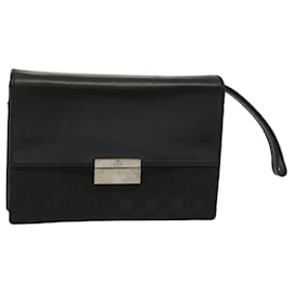 Gucci-GUCCI GG Canvas Clutch Bag Black 018 1613 Auth yk10825-Black