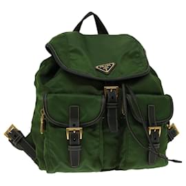 Prada-PRADA Backpack Nylon Khaki Auth 67049-Khaki