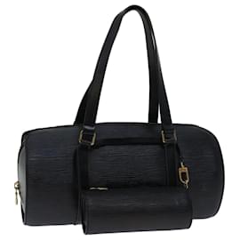 Louis Vuitton-LOUIS VUITTON Epi Soufflot Hand Bag Black M52222 LV Auth 67363-Black
