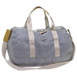 Prada-PRADA Boston Tasche aus Nylon 2Weg Hellblau Auth 67329-Hellblau