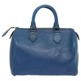 Louis Vuitton-Louis Vuitton Epi Speedy 25 Bolsa de Mão Azul Toledo M43015 Autenticação de LV 67402-Outro