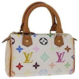 Louis Vuitton-LOUIS VUITTON Monogram Multicolor Mini Speedy Bag White M92645 LV Auth yk10975A-White
